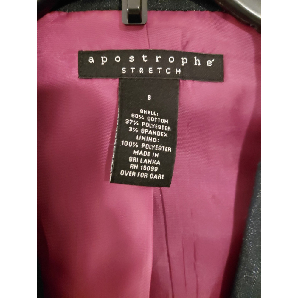 Ladies Apostrophe Stretch Black Pink Blazer Work Wear Jacket Womens Size 6 - Picture 2 of 4